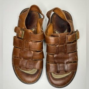 Born Brand Open Toe Brown Leather Sandals • Men’s Size 11 • Buckle Fastener